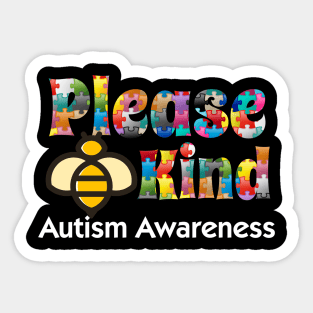 Autism Awarness Love Please Kind Honey Bee Sticker